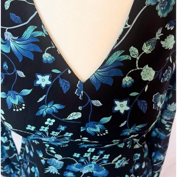 LN Motel Rocks Haria Bow Dress | from Topshop Asos Blue Floral Retro Grandmacore - Picture 5 of 10